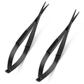 2 Pcs 4.7 Inch Eyebrow Embroidery Sewing Snips Scissors, Black - color: Black