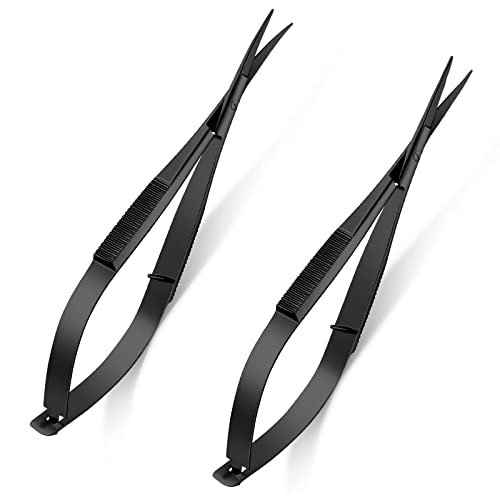 2 Pcs 4.7 Inch Eyebrow Embroidery Sewing Snips Scissors, Black - color: Black