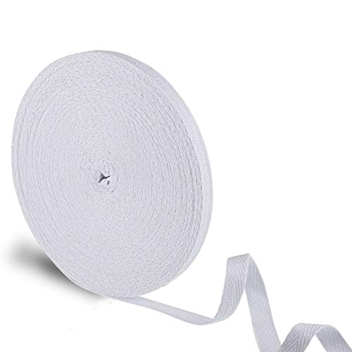 Willbond 100% Cotton Twill Tape 1/2 Inch X 25 Yards Herringbone,None - color: White, size: 3/8 Inch, 27 Yards