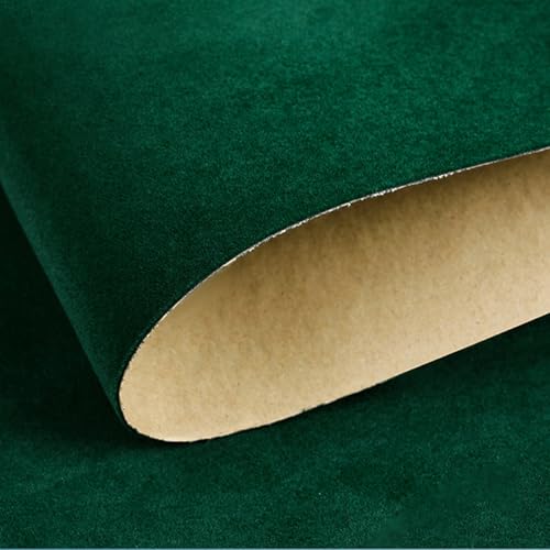 Self Adhesive Plush Velvet Fabric Sheets Velvet Flock Paper Roll Soft Flocking Fabric for Jewelry Box Felt Liner Furniture DIY Arts and Crafts 14 x 98 Inches Green - color: Green, size: 98"L x 14"W