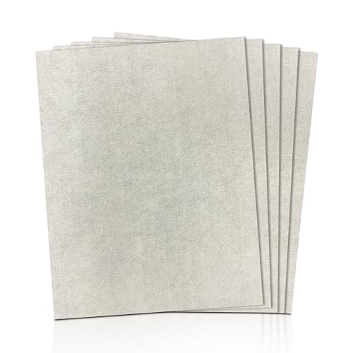 FabricLA | Glitter Felt Sheets | 1.6mm Thick | Vibrant Colors, Mess-Free, Durable Design, Easy to Cut & No-Shed for DIY Crafts, Costumes & Home Décor - 9x12 Inches - 5 Pieces White Glitter Felt - color: White ( 5 Pieces )