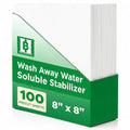 HBI Wash Away Water Soluble Stabilizer Sheets, 8 x 8 in, 100 Pack - size: 8" x 8"
