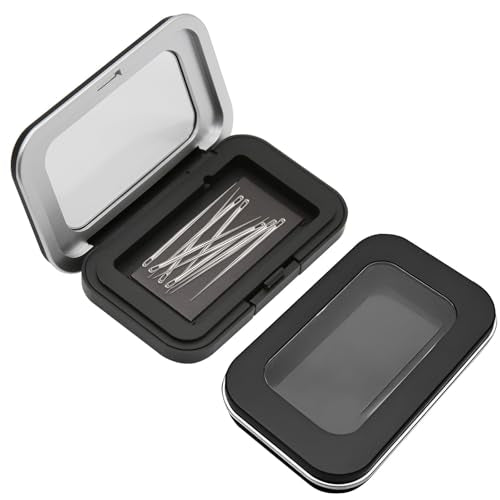 2Pcs Magnetic Pin Holder Box with Transparent Acrylic Lid, Strong Built-In Magnet Secures Pins Under 6.5cm, Sewing Needle Organizer Box with Snap Closure, Craft Supplies Storage Gift for Sewers - color: 2Pcs