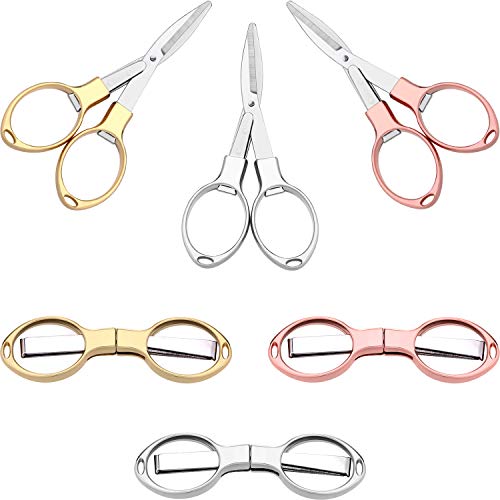 Tatuo 6 Pcs Folding Scissors Portable Mini Travel Pocket Scissors