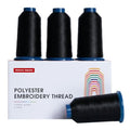 Poolin Black Embroidery Thread, Huge Spool Richword Selected 4 Rolls 4000M(4374Y) 40WT Polyester Thread for All Embroidery Machines - color: 4 Black