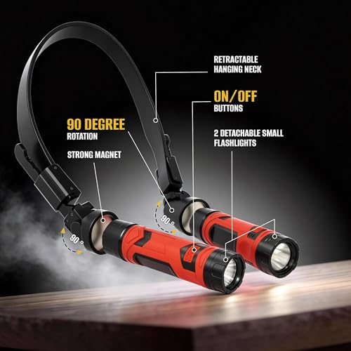 CLAKAP 800 Lumens Rechargeable LED Neck Light - color: Sunset Red