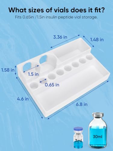 Peptide Case for Fridge 3ml & 30ml, Peptide Vial Holder for Fridge,White ﻿ - color: White