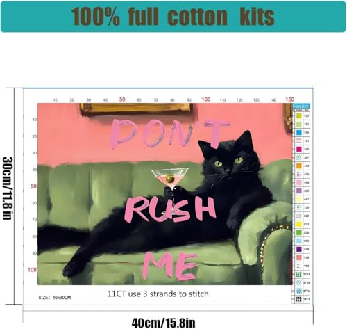 Lzyueyuan Cat Stamped Cross Stitch Kits for Adults Beginner, AbstractCross Stitch Ornament Kits Counted Embroidery Needlepoint Kits Home Decor 15.7 X 11.8 inch - color: Cross Stitch-1029-4