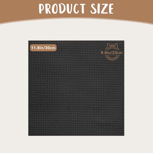 10 PCS Black Aida Cloth 14 Count Cross Stitch Fabric (11.8×11.8 Inch) - size: 11.8×11.8 Inch