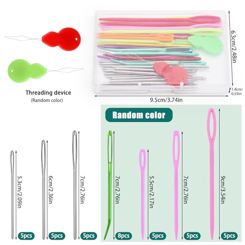 Bupete 40 Pcs Yarn Needles, Darning Needles Tapestry Needles for Yarn - color: Colorful 40 PCS