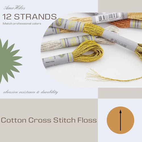 24 Skeins Set (6 Colors*4 Skeins) Metallic Embroidery Floss Glittery Metal Effect Shinny Cross Stitch Thread for Hand Embroidery, Sewing and DIY Handmade Artwork (Pearl Color) - color: pearl color