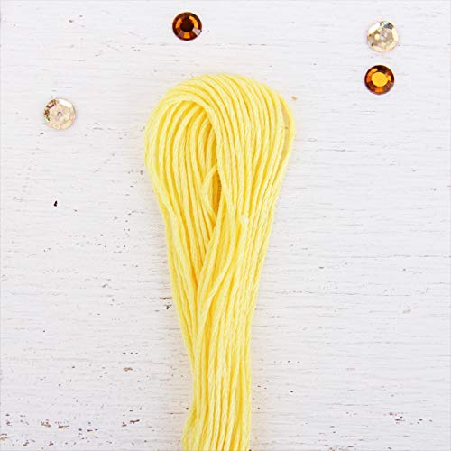 12 Skeins ThreadArt Cotton Embroidery Floss, Light Yellow - color: Lt Yellow