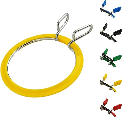 Nurge Metal Embroidery Hoops - Premium Spring Tension Embroidery Hoop for Cross Stitch - Durable Ring with Quick Release Safety Clip - Ideal for Crafters,Beginners & Professionals - Yellow - Small - color: Yellow, size: Small