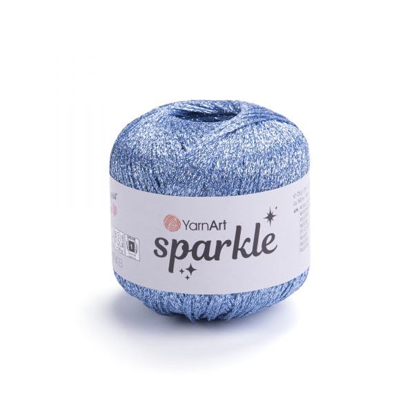YarnArt Sparkle - Metallic Glitter Fine Lightweight Yarn for Crochet & Knitting, Amigurumi, Cardigans, Shawls, Bag Making, Soft Craft (1318) - color: 1318