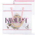 Sabary Needlepoint Project Bag, Mesh Zipper Pouch, Pink - color: Pink