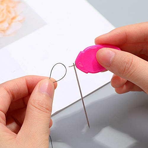 YEQIN Needle Threader for Hand Sewing 15 Pieces, Plastic Wire Loop DIY Simple Needle Threader Hand Machine Sewing Tool for Sewing Crafting