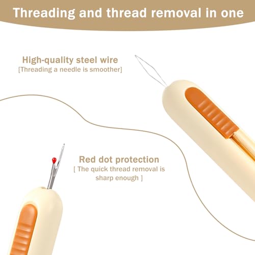 3 Pack Needle Threaders for Hand Sewing, 2 in 1 Needle Threader Seam Ripper Tool for Hand Sewing, Embroidery, Knitting, Cross Stitch