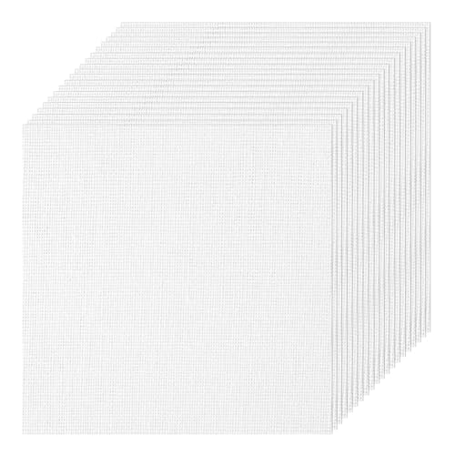 20 PCS Linen Embroidery Fabric, 12 × 12 Inch Bright White Fabric - color: Bright White, size: 12×12 Inch