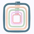 Pllieay Square Embroidery Hoops, 5 Pieces 5 Sizes, ABS Plastic - style: Square - 3", 4.3", 6.5", 8.7", 11"