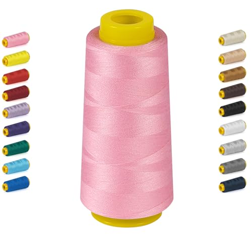 1800 Yards Hot Pink Thread, All Purpose Thread for Sewing - color: 001-Pink, size: 40S/2