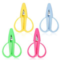4Pcs Mini Scissors, Pointed Multi-Functional with Silicone Cap, Small Detail Scissor for Needlepoint Sewing Embroidery Travel DIY Paper Cutting & Precision Crafts (4 Colors)