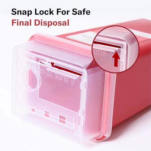 Alcedo Sharps Container 2 Quart (3-Pack) for Home Use & Travel Disposal - size: 2 Quart