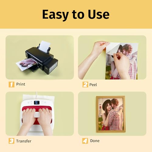 TransOurDream Heat Transfer Paper for Inkjet Printer (10 Sheets, 8.5x11") Printable Iron on Transfer Paper for Wood (Inkjet 1.0) - color: Wood, size: 10 Sheets