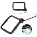 3X Folding Magnifying Glass with Light, Retancular Lighted Magnifier with 5 LED Lights, Handhold Page Magnify Lens Seniors Gift for Reading Books, Coins, Maps, Inspection, Exploring -Black - style: Folding Black