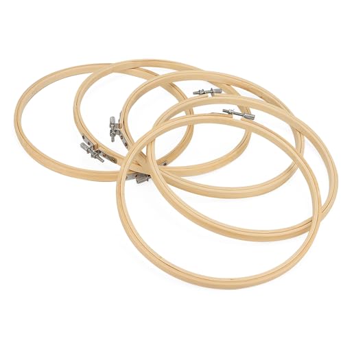 SENJEOK 20 PCS 8 Inch Bamboo Embroidery Hoop, 20cm Cross Stitch Circle Ring for Craft Sewing, DIY Project, Decoration