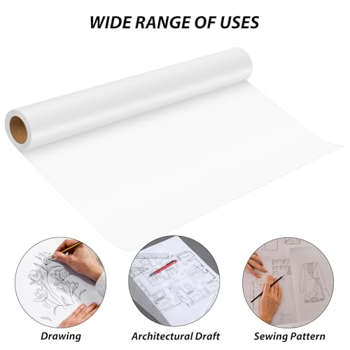Tracing Paper Roll 36 Inches x 30 Yards, Large Trace Paper White Pattern Paper Tracing Paper for Drawing, Sewing, Sketch - size: 36 Inch Wide