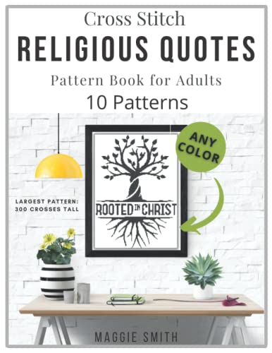 Religious Quotes | Cross Stitch Pattern Book for Adults: Large Counted Needlepoint Designs | Easy for Beginners
