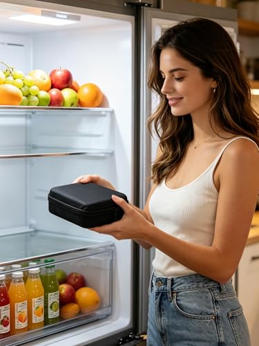 KNOCKO Peptide Case for Fridge - 30 Slots, Insulin & Peptide Vials Storage Case for 3ml/5ml/10ml, Portable Peptide Travel Case TSA Approved, Insulin Vials Holder & Compact Organizer (Black) - size: 3ml/5ml/10ml - 30slot