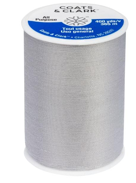 Coats & Clark Dual Duty All Purpose Sewing Thread 230A 400 Yards Each Spool 12 Pack Bundle with Bella's Crafts Needle Threaders (White Natural Nugrey Black) - color: White Natural Nugrey Black