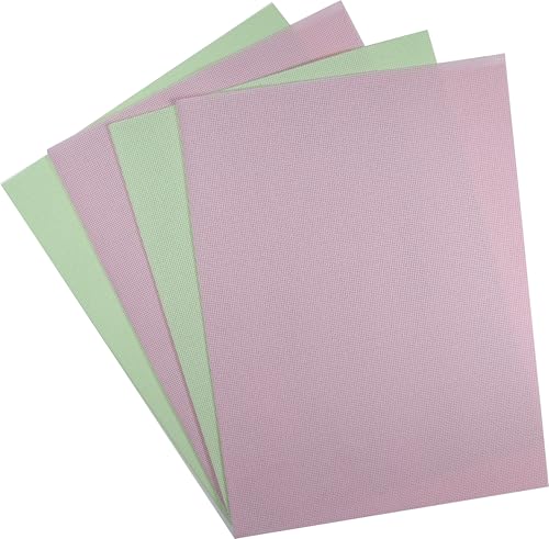 KCS 4/6 pc of 12" x 18"(30cmx45cm) 18CT Counted Cotton Aida Cloth Cross Stitch Fabric (4 pc, Pink+Light Green) - color: Pink+light Green, size: 4 pc