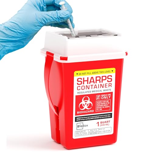Sharps Container - Small Sharps Containers for Home Use, Travel & Disposal - size: 1 Quart