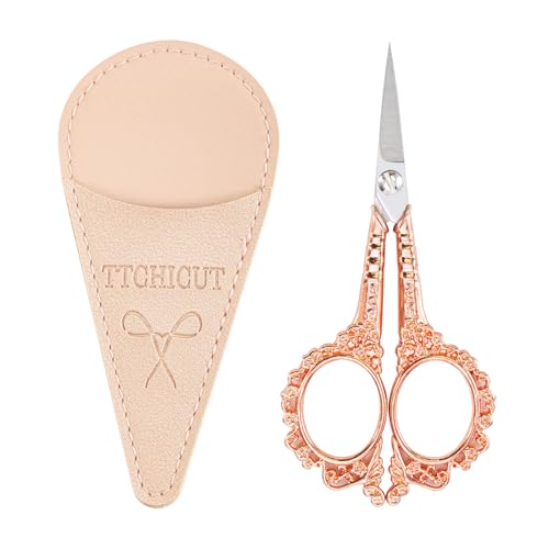 Rose Gold All Purpose Scissors with Sheath - Sewing & Embroidery Scissors for Home, Office & School - color: Rose Gold