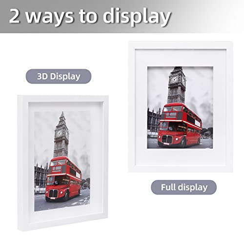 Muzilife 11x14 Shadow Box 3D Picture Frame with Mat, Wood, 1 Pack, White - color: 1pcs 11x14-white