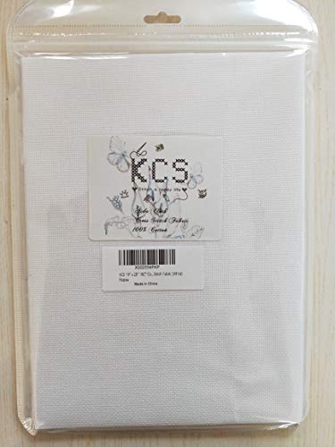 19" x 28" 18CT Counted Cotton Aida Cloth Cross Stitch Fabric (White) - color: White