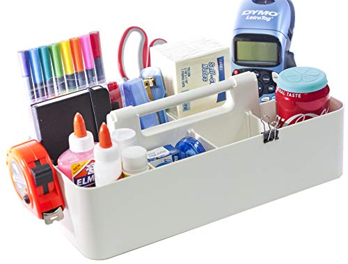 -Large Portable Caddy, DIY Dividers, 8 Compartments, School Office Supplies Home Business Organizer,Portable Basket with Handle Storage Organizer Modern Made in USA (4 PACK, Ivory) - color: Ivory, size: 4 PACK