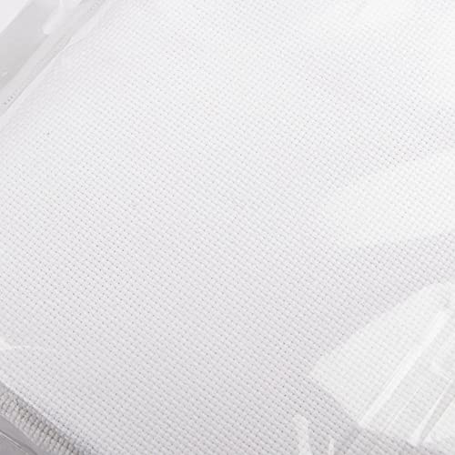 Design Works Crafts 18 Count Aida Fabric Pre-Cut for Counted Cross Stitch (Gold Quality) - White