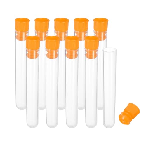PATIKIL 3" Length Plastic Sewing Needle Storage Holder, 10 Pcs Portable Matte Embroidery Needle Pin Toothpick Storage Tubes Case for Craft Knitting, Orange - color: Orange, size: 3"