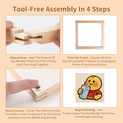 Fvbber 6 Sets Needlepoint Stretcher Bars for Needlework with 100 Golden Tacks Embroidery Gift Set, 3 Sizes 12pcs Wooden Canvas Stretcher Bars Frame Kit for Needlepoint Embroidery Crafts Art - size: 3Sizes
