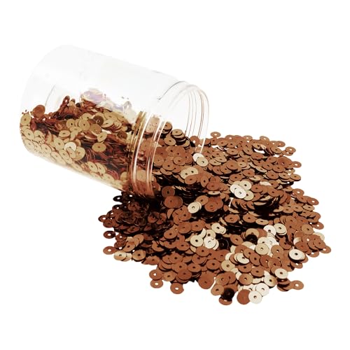 Mandala Crafts 6mm Flat Round Brown Sequins for Sewing Embroidery - color: Brown, size: 6mm Flat Sequins