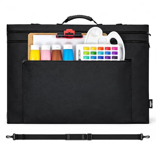 JJRING 24x36 Art Portfolio Tote Bag With Shoulder Strap, Black - size: 24''*36''