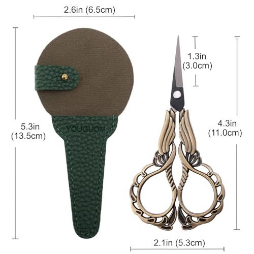 YOUGUOM Embroidery Scissors with Cover, Mini Sewing Shears - color: Bronze