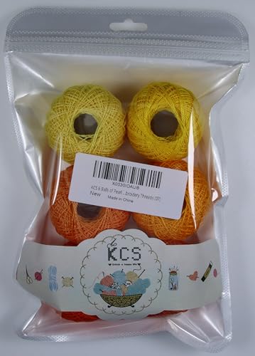 KCS Mercerized Pearl Cotton Thread Size 8 Crochet Needlework Embroidery Threads Ball (6, 07) - color: 07