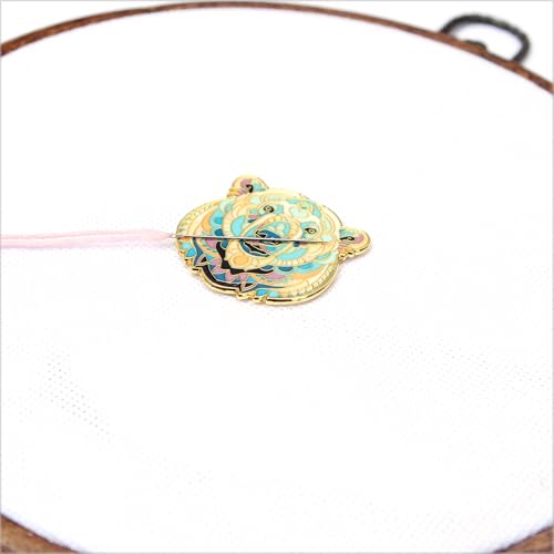 Awesome Pattern Studio Needle Minder Set - Mandala Polar Bear Magnetic Needle Minder. Enamel Pin for Cross Stitch, Embroidery and Craft (Set #1) - color: Set #1