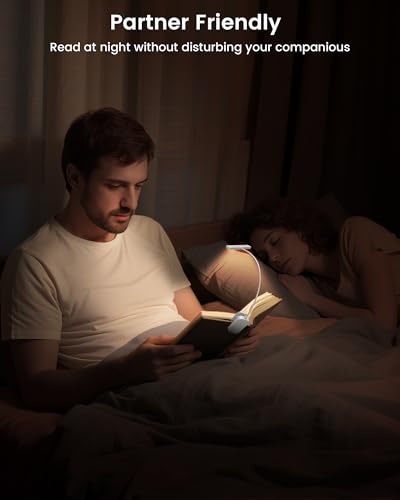 Glocusent 26 LED Reading Lights for Books in Bed, Ideal Gifts for Reader - color: White