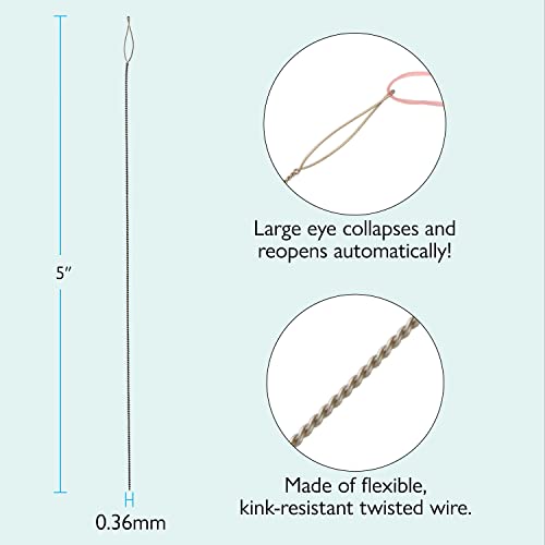 The Beadsmith Basic Elements Collapsible Eye Needles – 5 Inch Long – Flexible Twisted Wire – Large Eye, Easy to Thread – 4 Medium Needles - size: Medium - 5" Long - 4 Needles