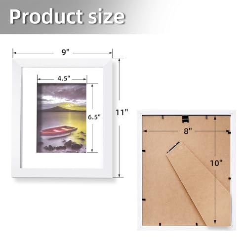 Muzilife 8x10 Shadow Box 3D Picture Frame with Mat, Wood, 1 Pack, White - color: 1pcs 8x10-white
